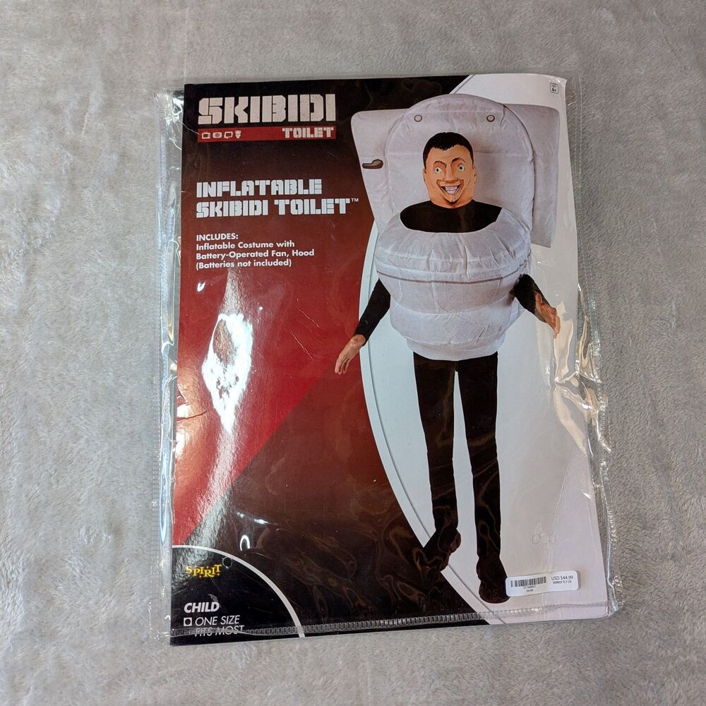 Spirit Halloween Inflatable Skibidi Toilet Costume Child One Size Kids Blow Up